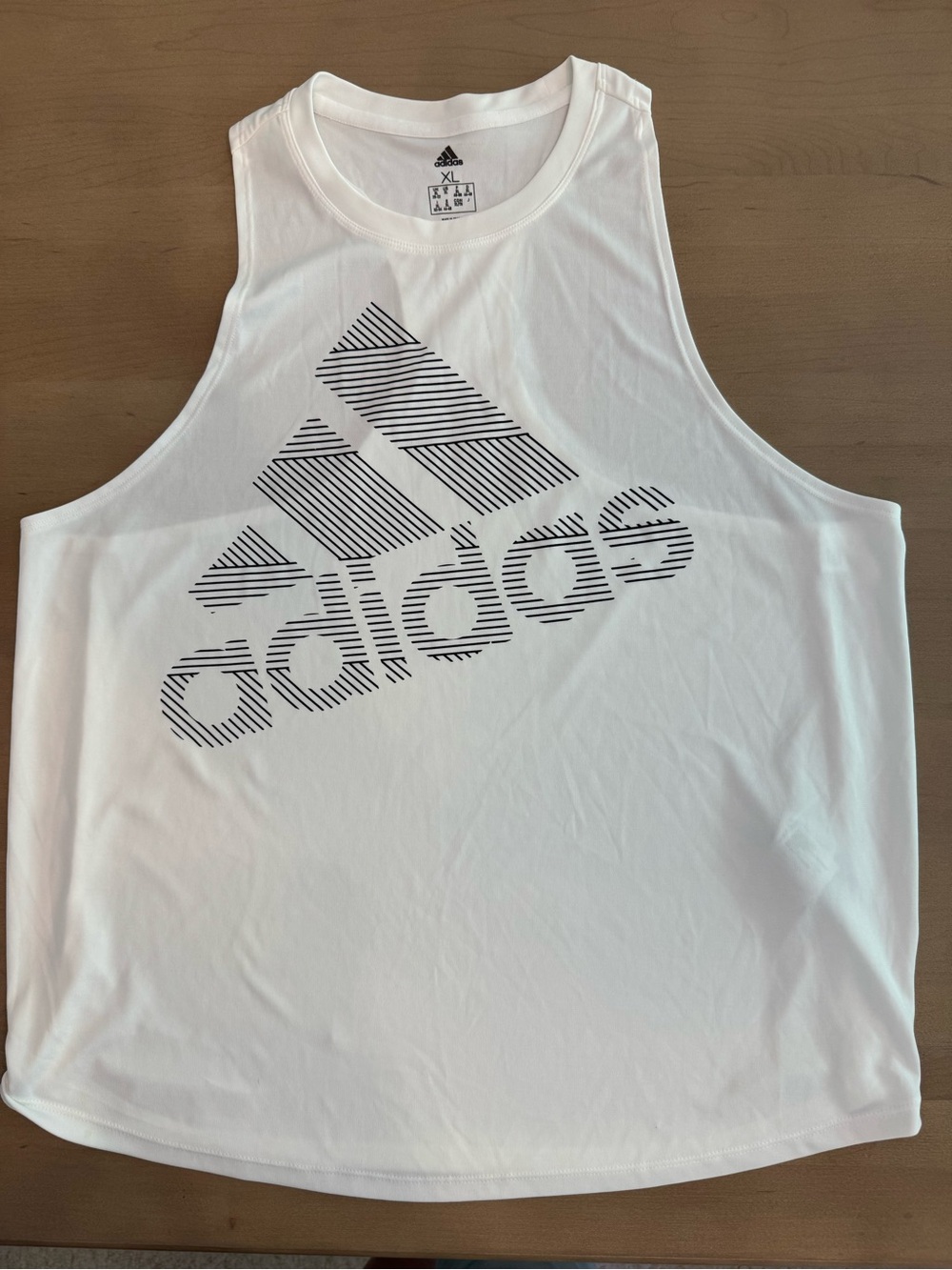 Adidas White Workout Tank with Black Logo